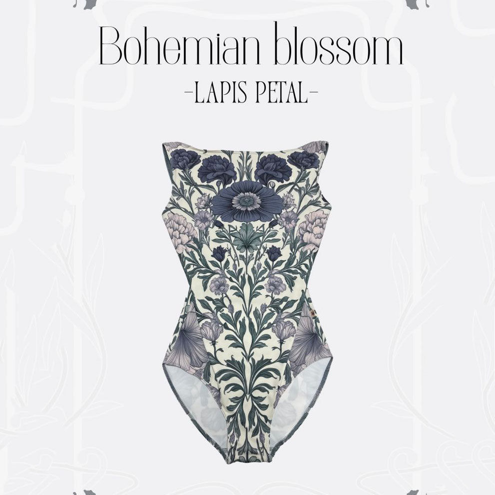 女士深紫色印花芭蕾舞连体衣(186321187/Degage/Bohemian blossom)