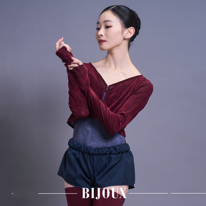 女士深红色芭蕾舞开衫(189665857/Burgundy)