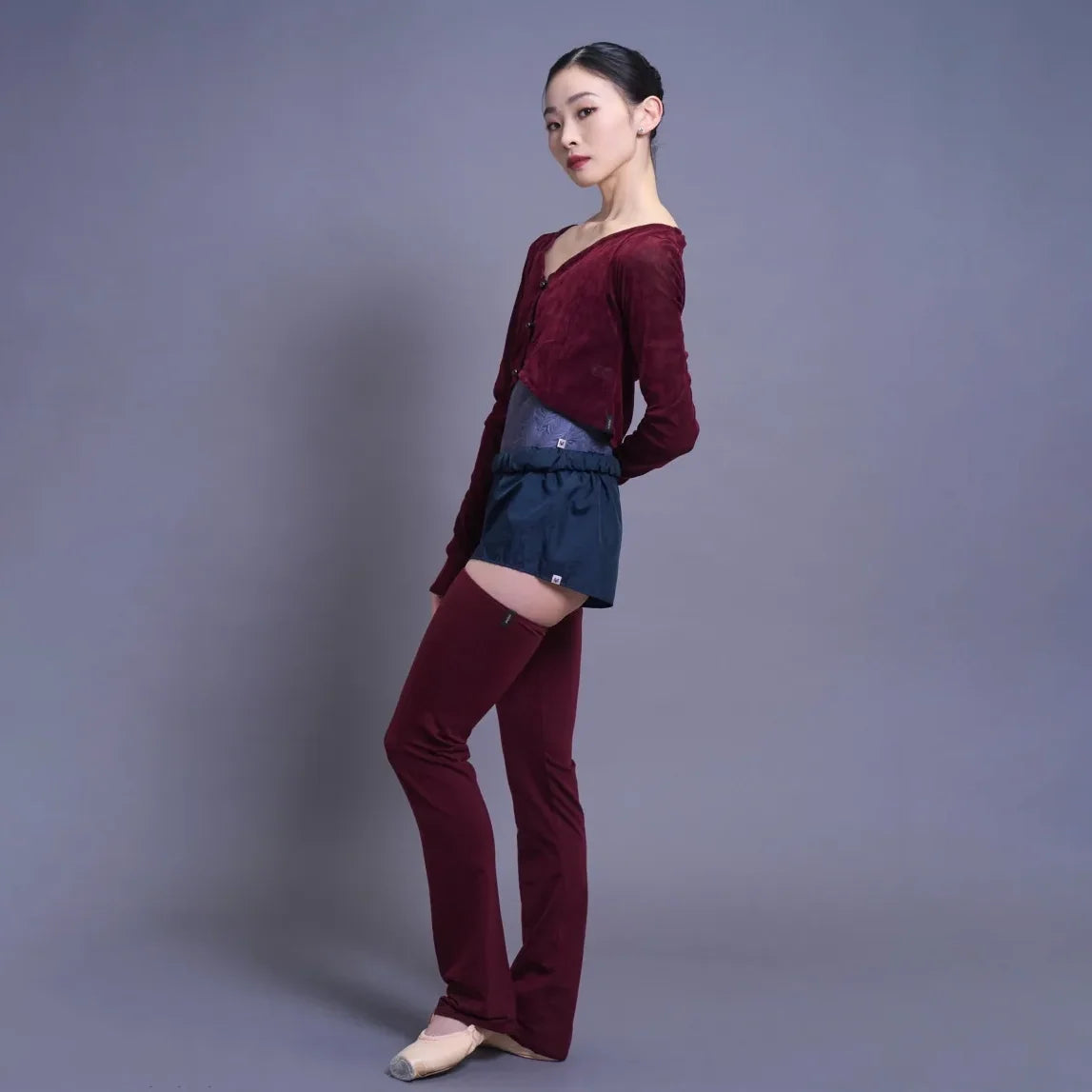 女士深红色芭蕾舞开衫(189665857/Burgundy)