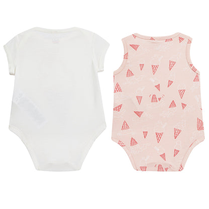 Baby Girls Pink & White Babysuit Two Piece Set
