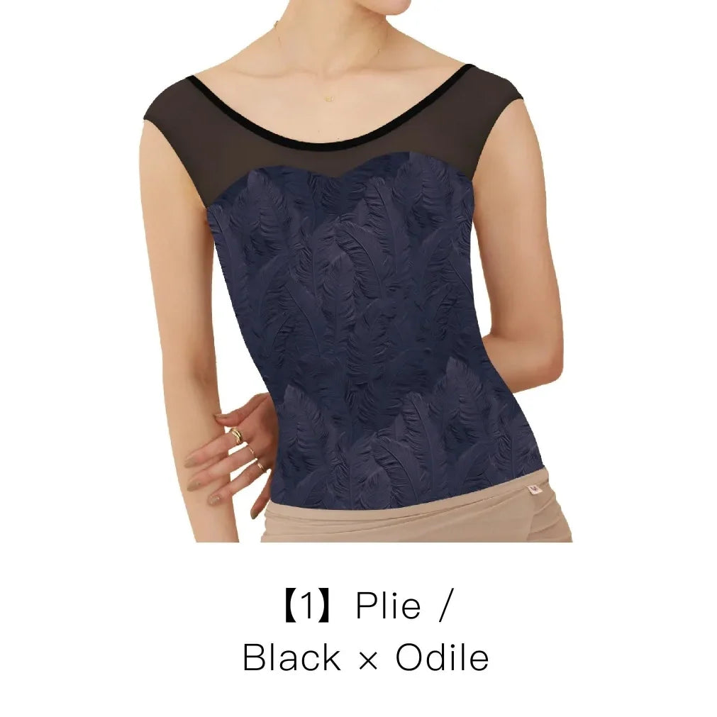 女士黑色羽毛芭蕾舞连体衣(190206974/Plie/Black × Odile)