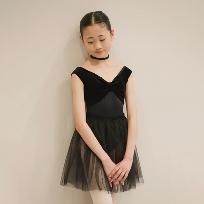 女童黑色芭蕾舞连体衣(191470436/Promenade/Velvet Noir)