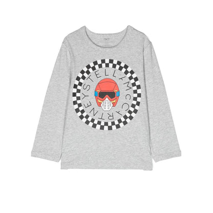 男童灰色印花棉T恤