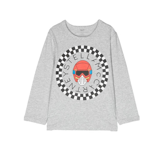 男童灰色印花棉T恤