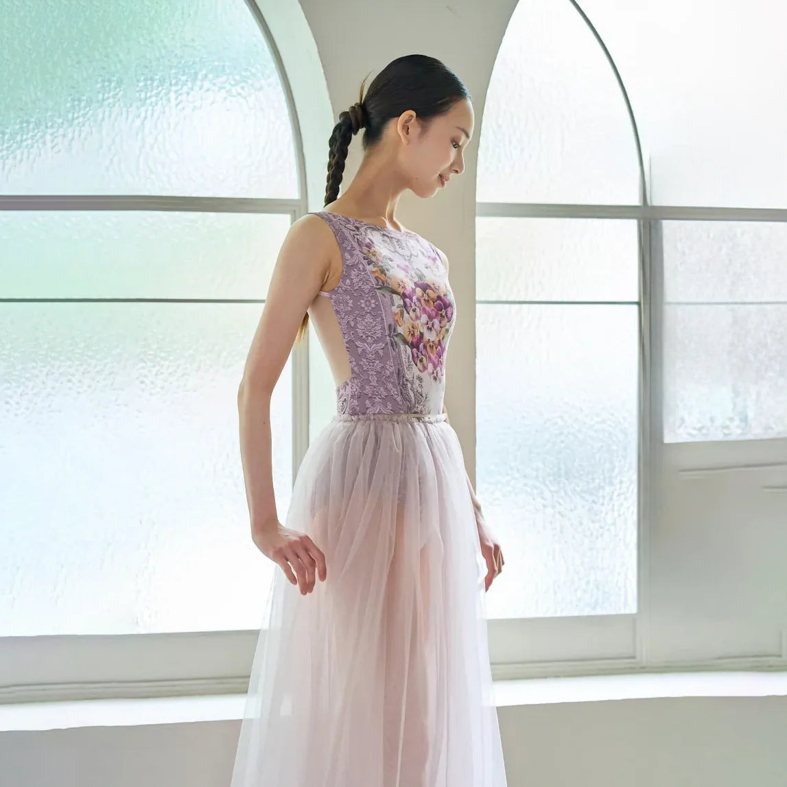 女士粉色"Secret garden-Pensee-Rose Violet"芭蕾舞连体衣(191892005/Degage/Moss pink)