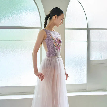 女士粉色"Secret garden-Pensee-Rose Violet"芭蕾舞连体衣(191892005/Degage/Moss pink)
