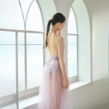 女士粉色"Secret garden-Pensee-Rose Violet"芭蕾舞连体衣(191892005/Degage/Moss pink)