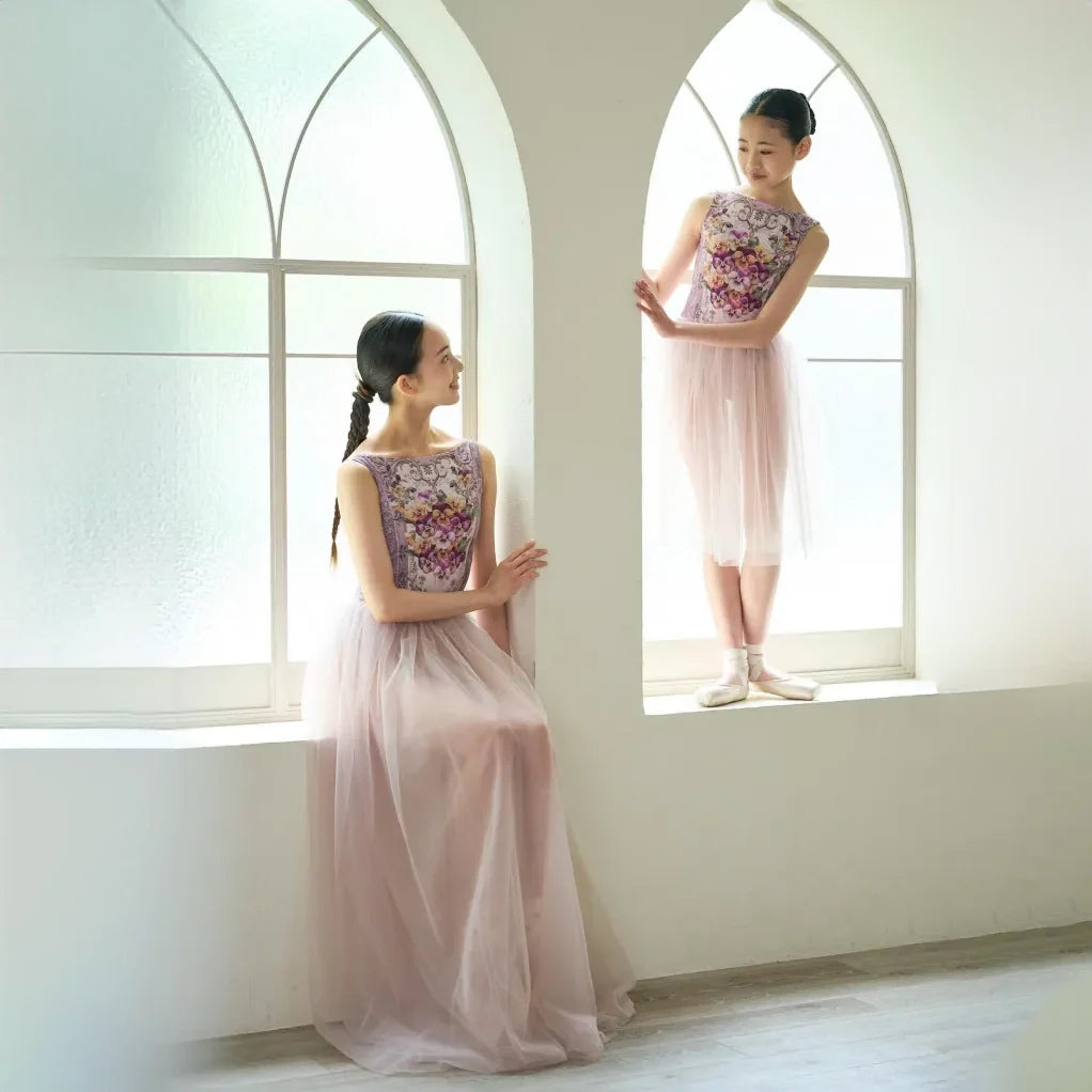 女士粉色"Secret garden-Pensee-Rose Violet"芭蕾舞连体衣(191892005/Degage/Moss pink)
