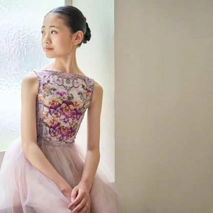 女童苔藓粉色"Secret garden-Pensee-Rose Violet"芭蕾舞连体衣(191892257/Degage/Moss pink)