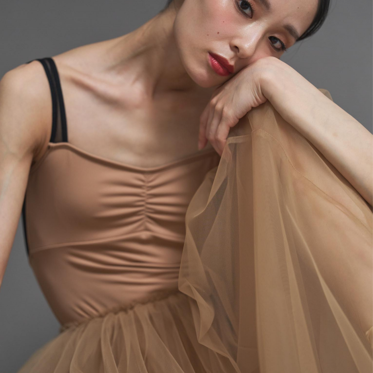 女士驼色芭蕾舞连体衣(192397585/Developpe/CAMEL ×（MS）BLACK)