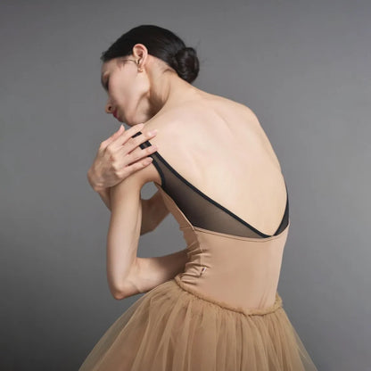女士驼色芭蕾舞连体衣(192397585/Developpe/CAMEL ×（MS）BLACK)