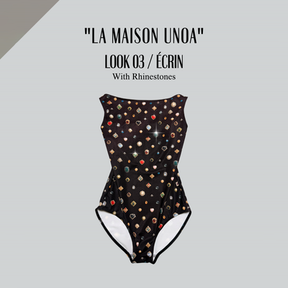 女童黑色芭蕾舞连体衣(192664644/Degage/La Maison unoa-Look 03/Ecrin)