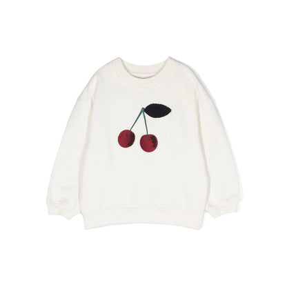 女童白色Logo棉卫衣