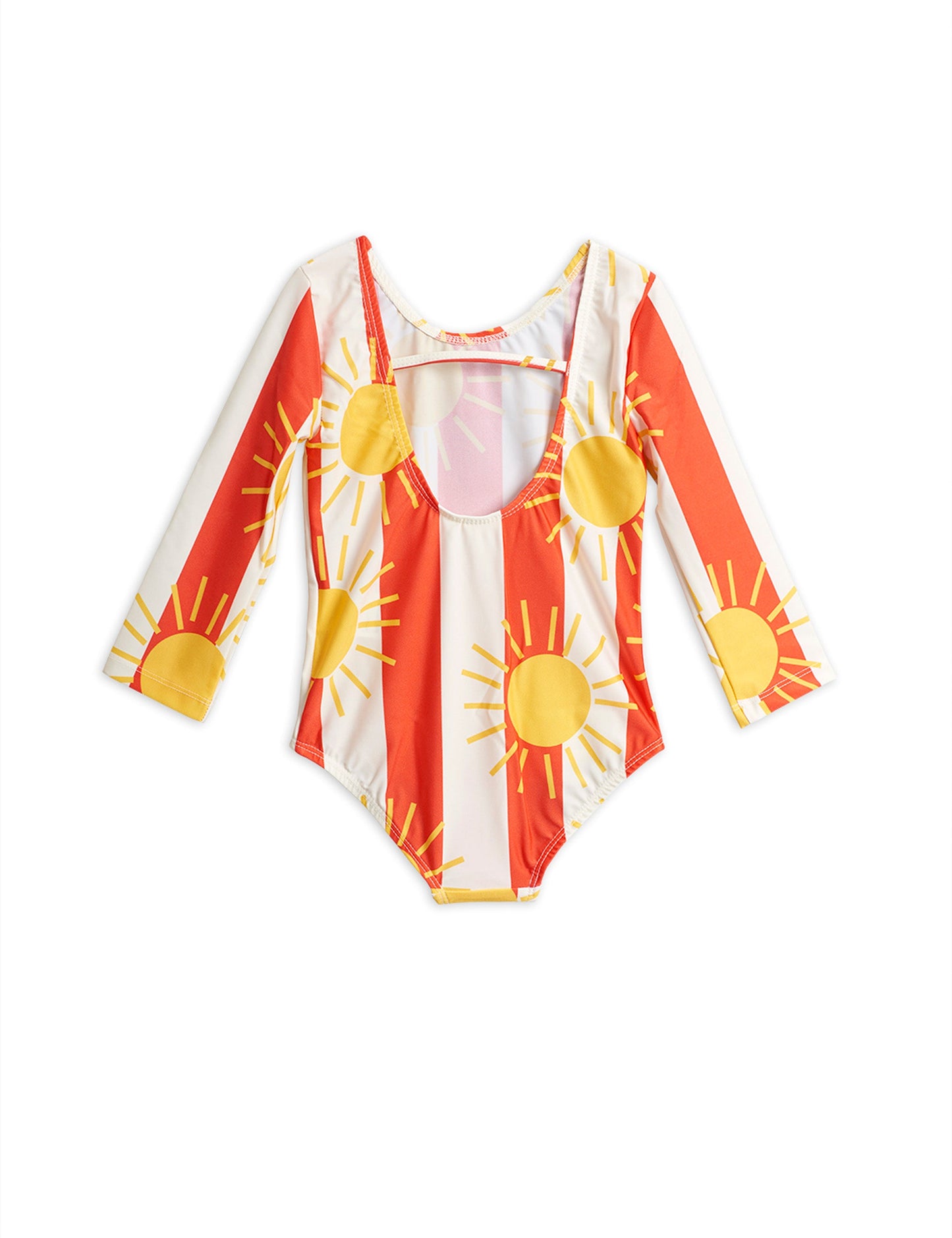 Girls Red Sun Striped Swimsuit