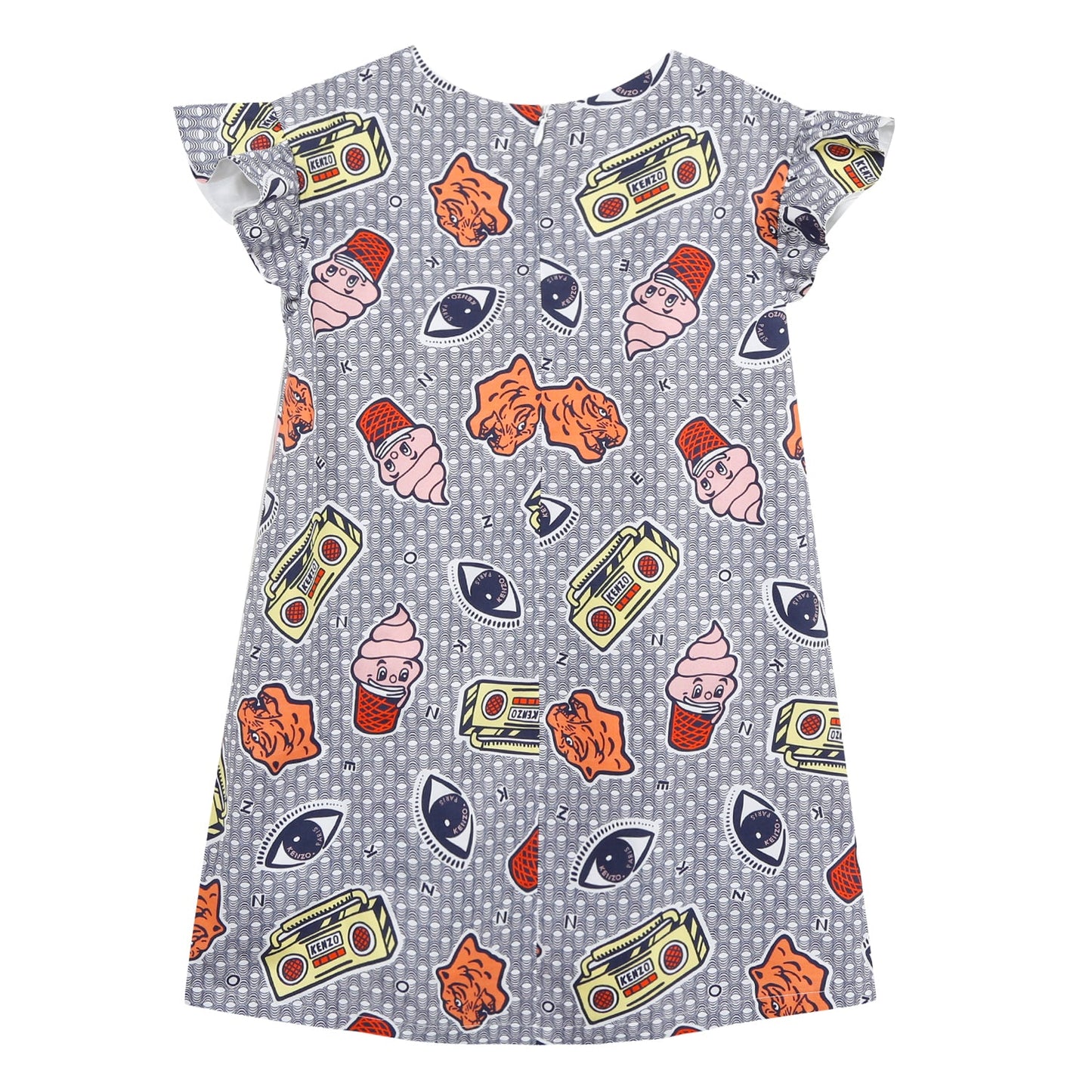 Girls Light Blue Printed Dress