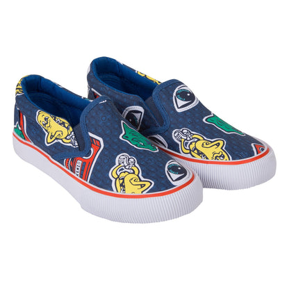 Boys Dark Blue Printed Shoes