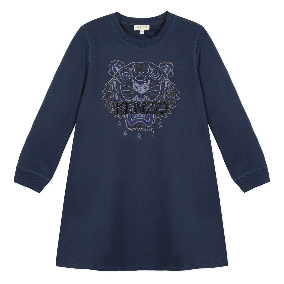 Girls Navy Tiger Cotton Dress