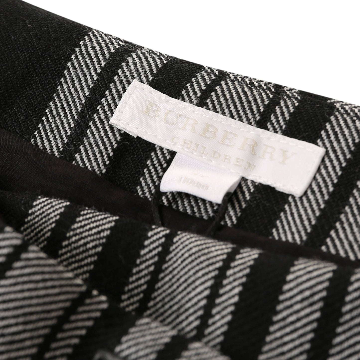 Girls Black & White Check Kilt Skirt