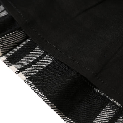 Girls Black & White Check Kilt Skirt