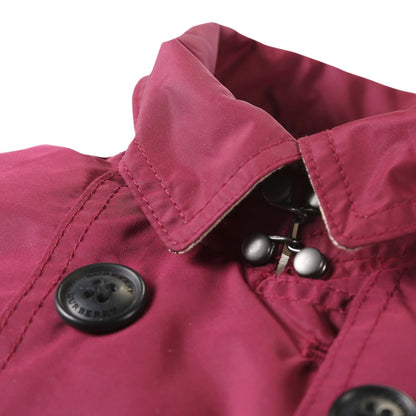 Girls Dark Plum Pink Wool Hooded Duffle Coat