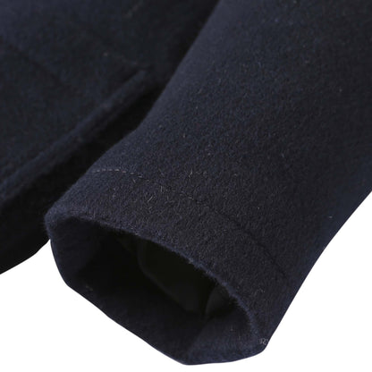 Baby Boys Black Wool Hooded Duffle Coat