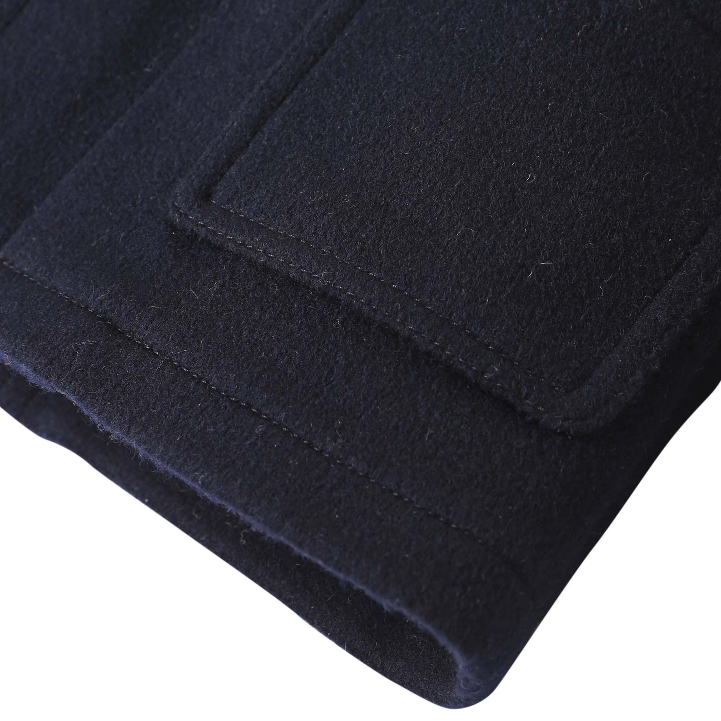 Baby Boys Black Wool Hooded Duffle Coat