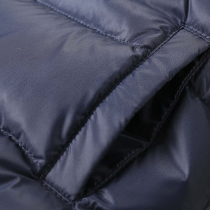 Baby Girls Navy Blue Frilled Trims Padded Down Jacket