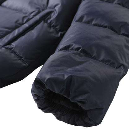 Baby Girls Navy Blue Frilled Trims Padded Down Jacket