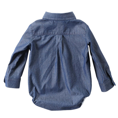 Baby Boys Light Blue Cotton Bodysuit