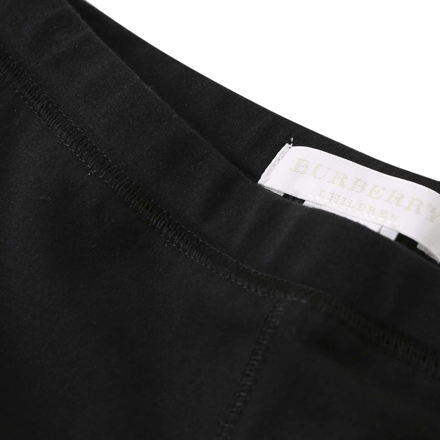 Girls Black Cotton Trouser With Check Cuffs