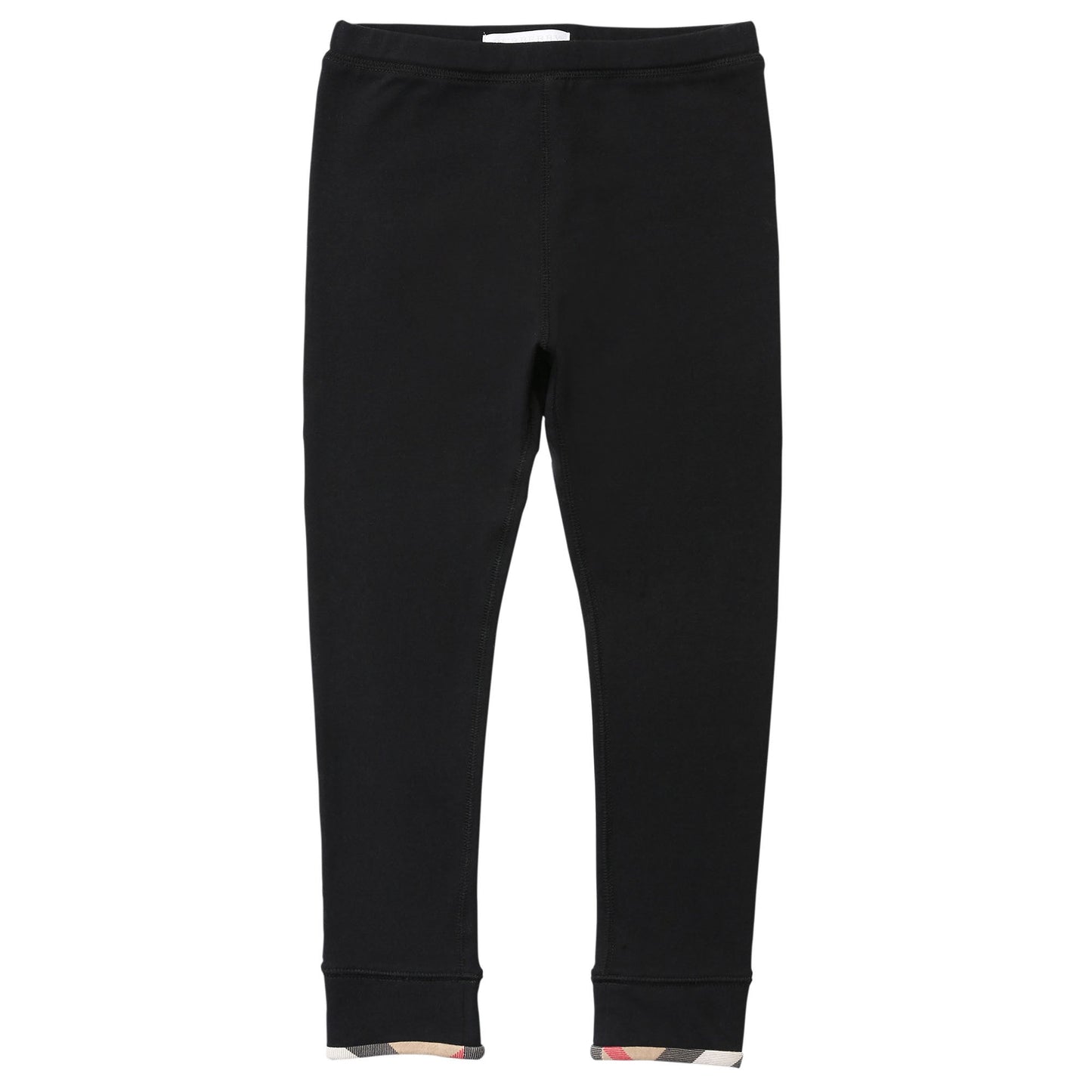 Baby Boys&Girls Black Cotton Trouser With Check Cuffs