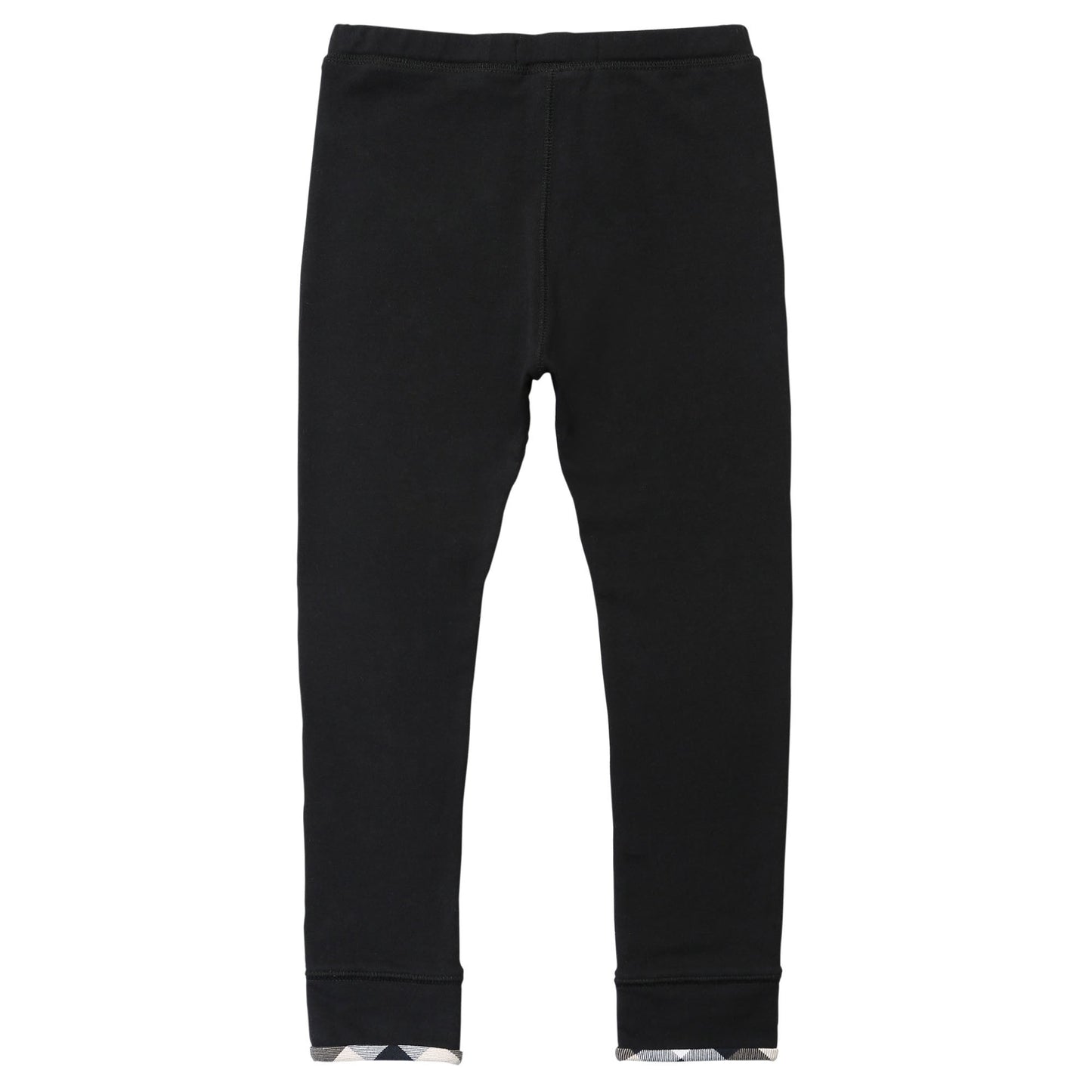 Baby Boys&Girls Black Cotton Trouser With Check Cuffs