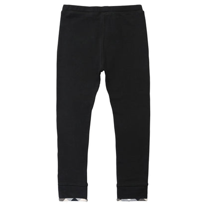 Baby Boys&Girls Black Cotton Trouser With Check Cuffs