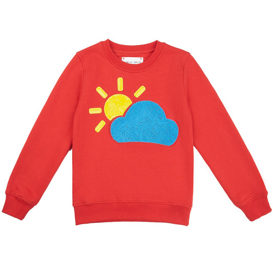 女童红色棉卫衣