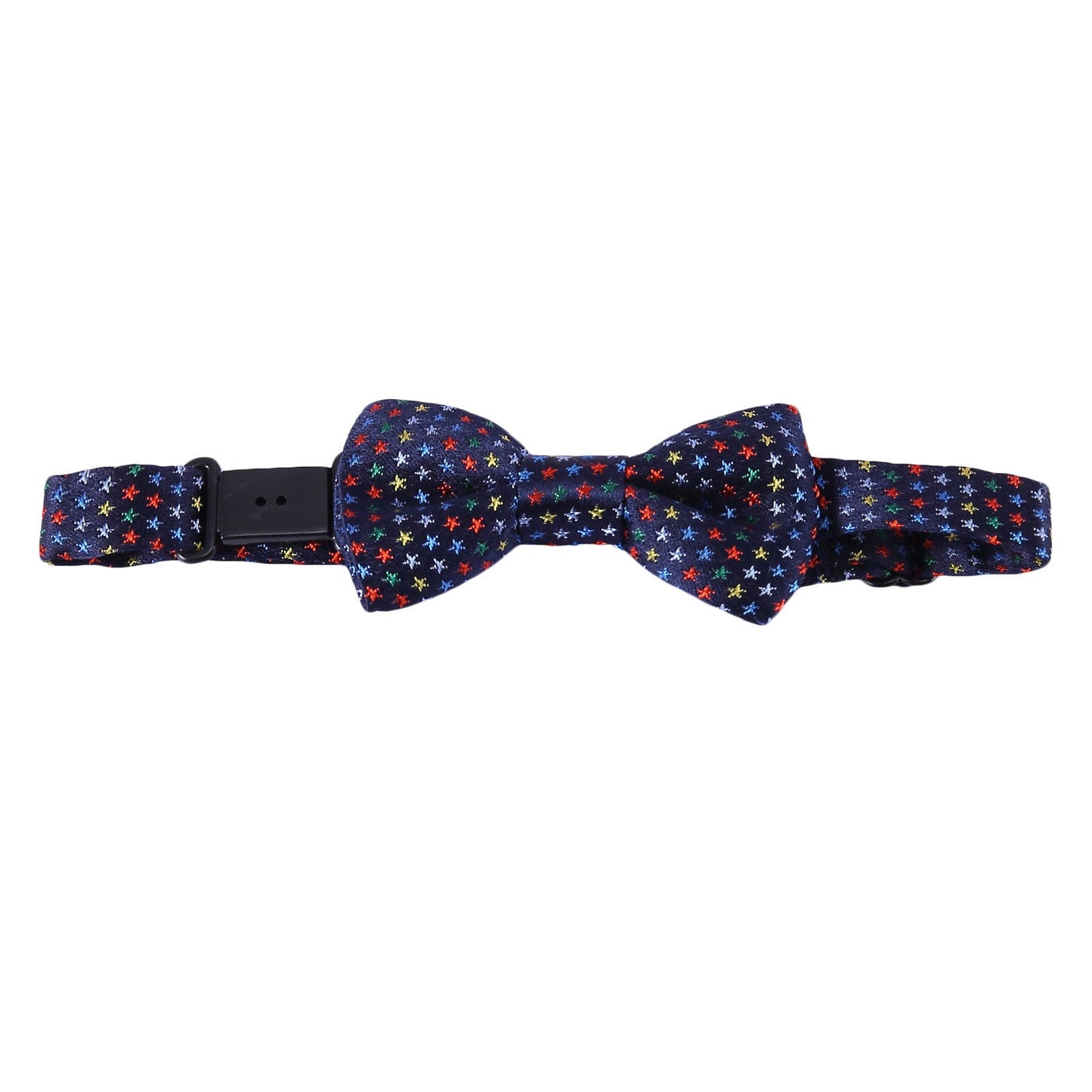 Baby Boys Navy Blue Silk Bow Ties With Colorful Spot Trims