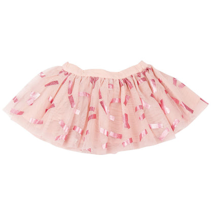 Honey Girls Pink Tulle Skirt With Metallic Pattern
