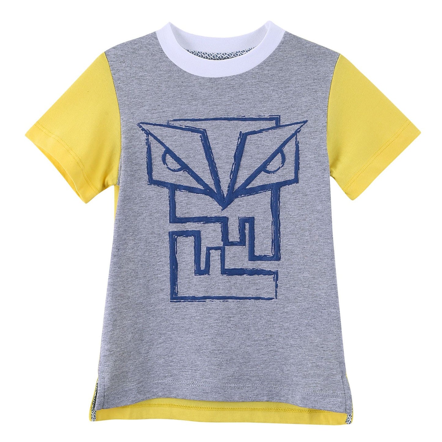 Boys Grey&Yellow 'FF Monster' Printed Cotton T-Shirt