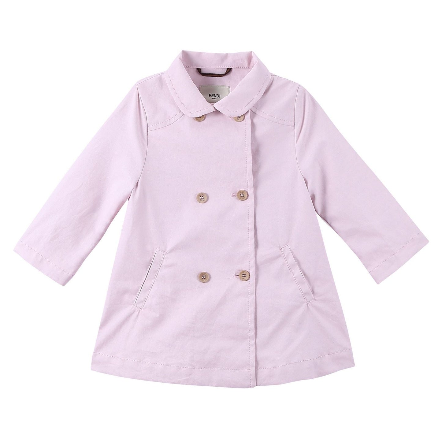 Baby Girls Pink Double Buttoned Trench Coat