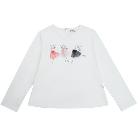 Girls White & Pink Cotton Shirt