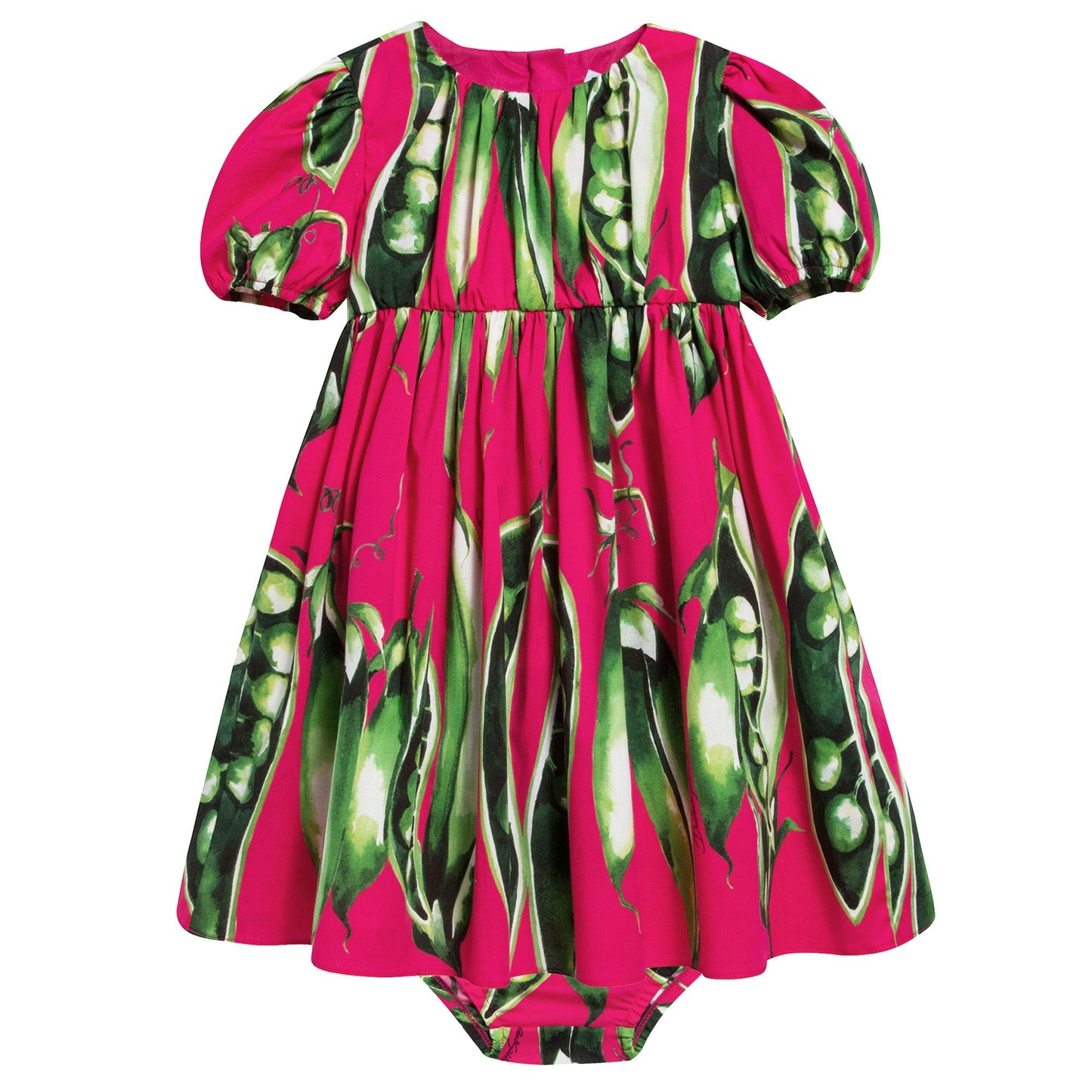 Baby Girls Pink Peas Dress Set