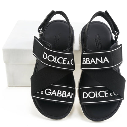 Girls & Boys Black Logo Sandals