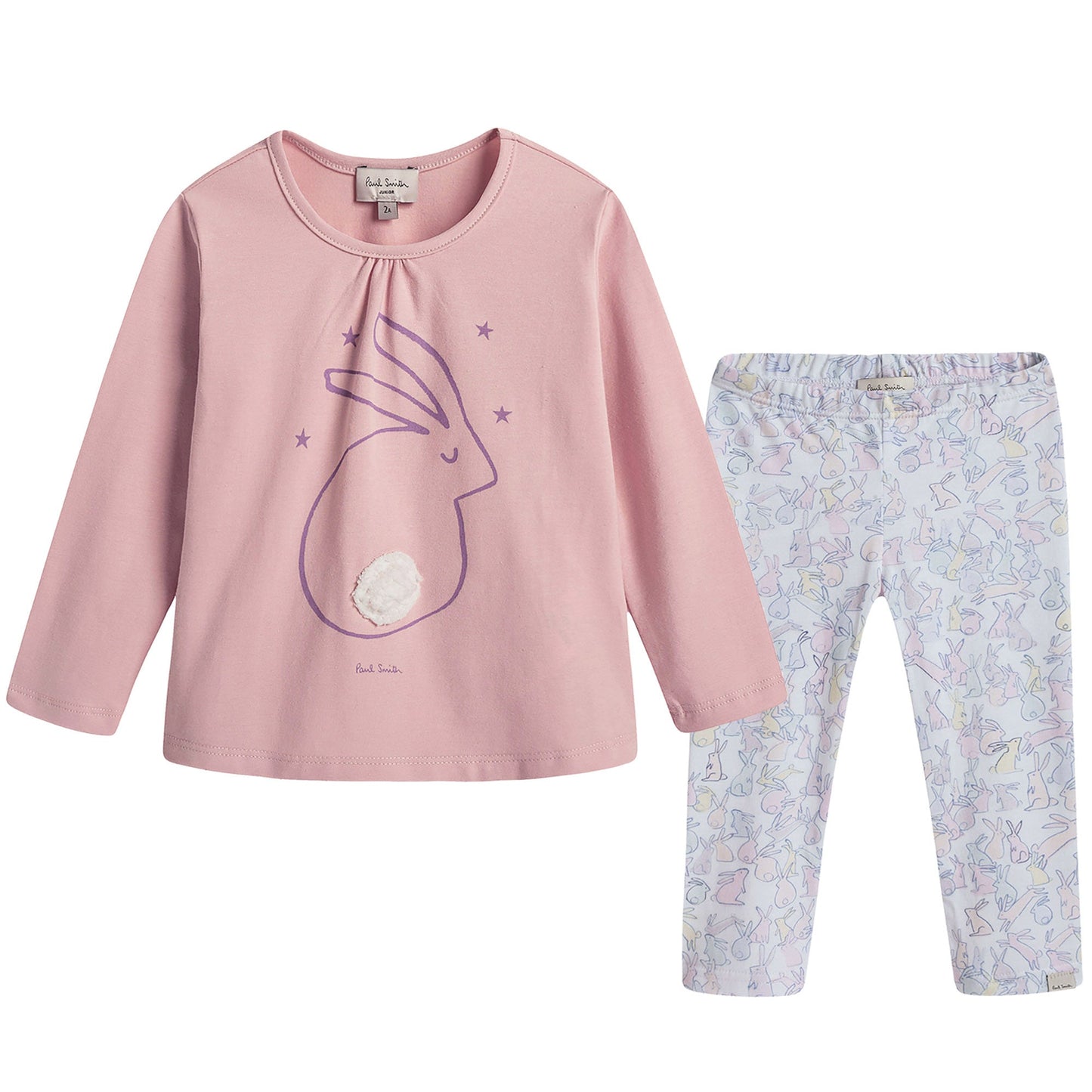 Girls Powder Pink Tops &  Bottoms 2 Pieces Pyjama
