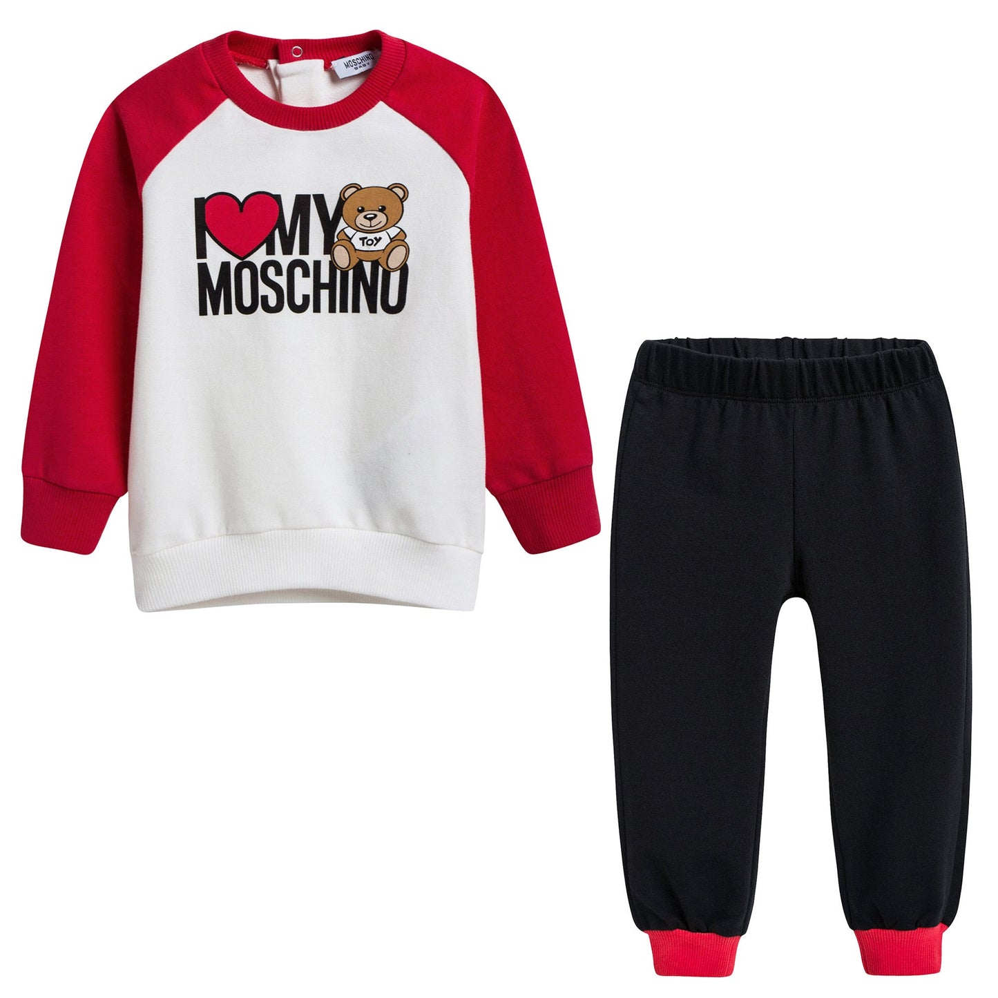 Baby White & Black Heart Tracksuit