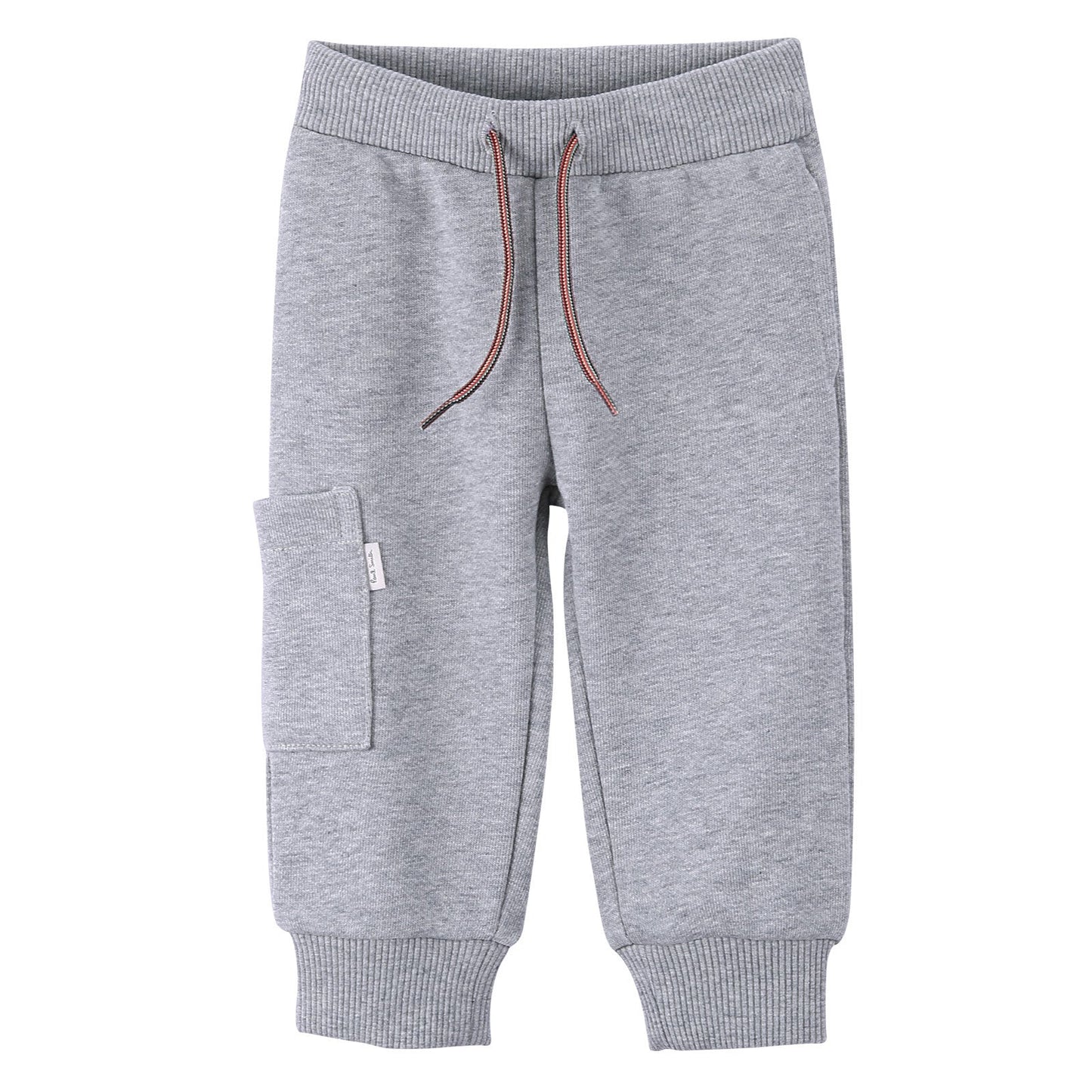 Baby Boys Grey Cotton Trousers With Patch Pockets
