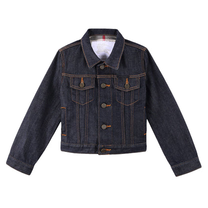 Boys Navy Blue Cotton Denim Jacket