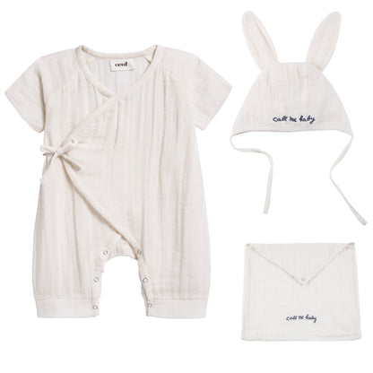Baby White Cotton Baby Swaddle Set