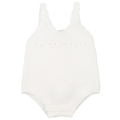 Bunny Baby Ivory Cotton Cashmere Bodysuit With Yellow Bunny Print