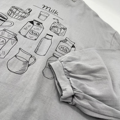 女童灰色印花棉T恤