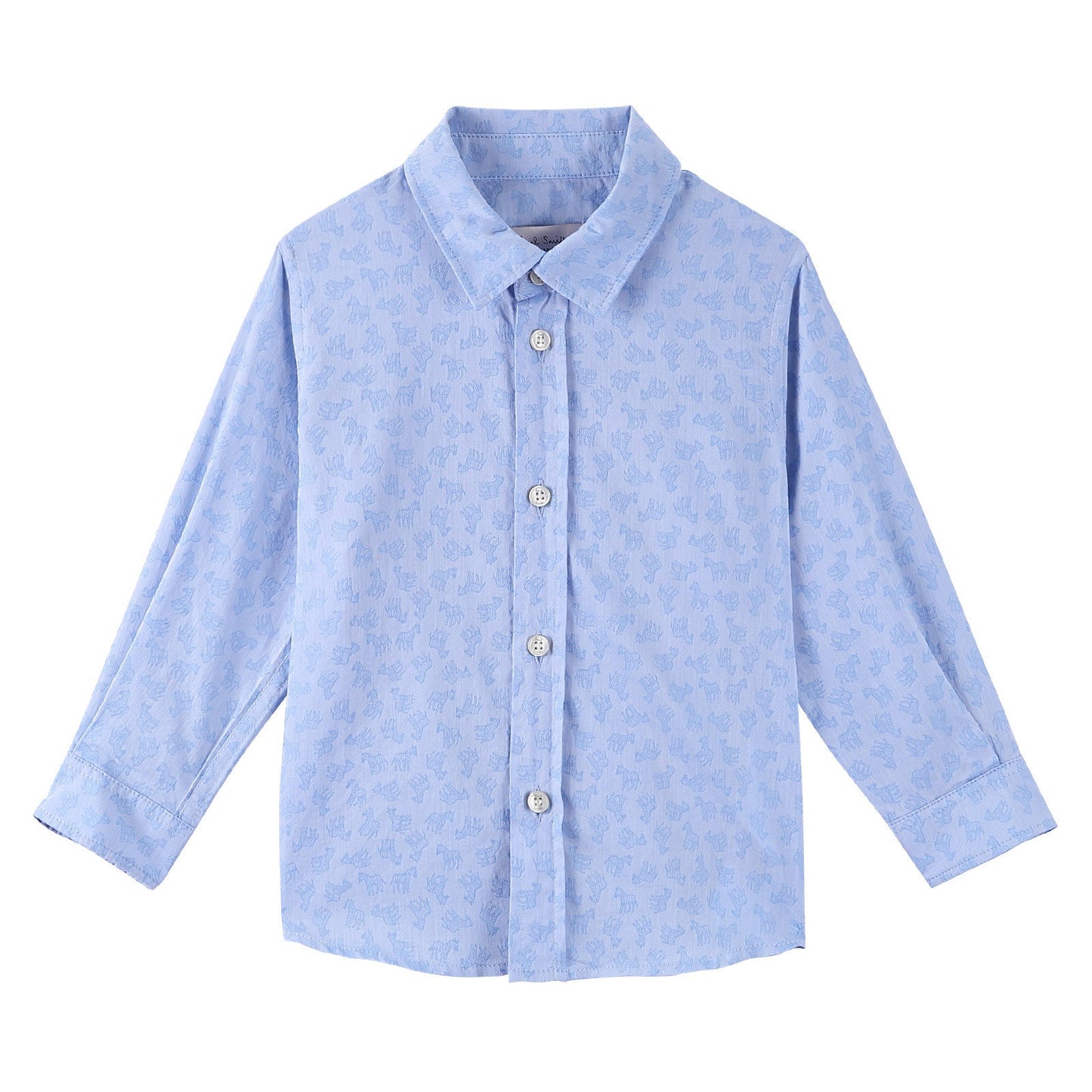 Baby Boys Sky Blue Cotton Shirts With Allover Horse Print