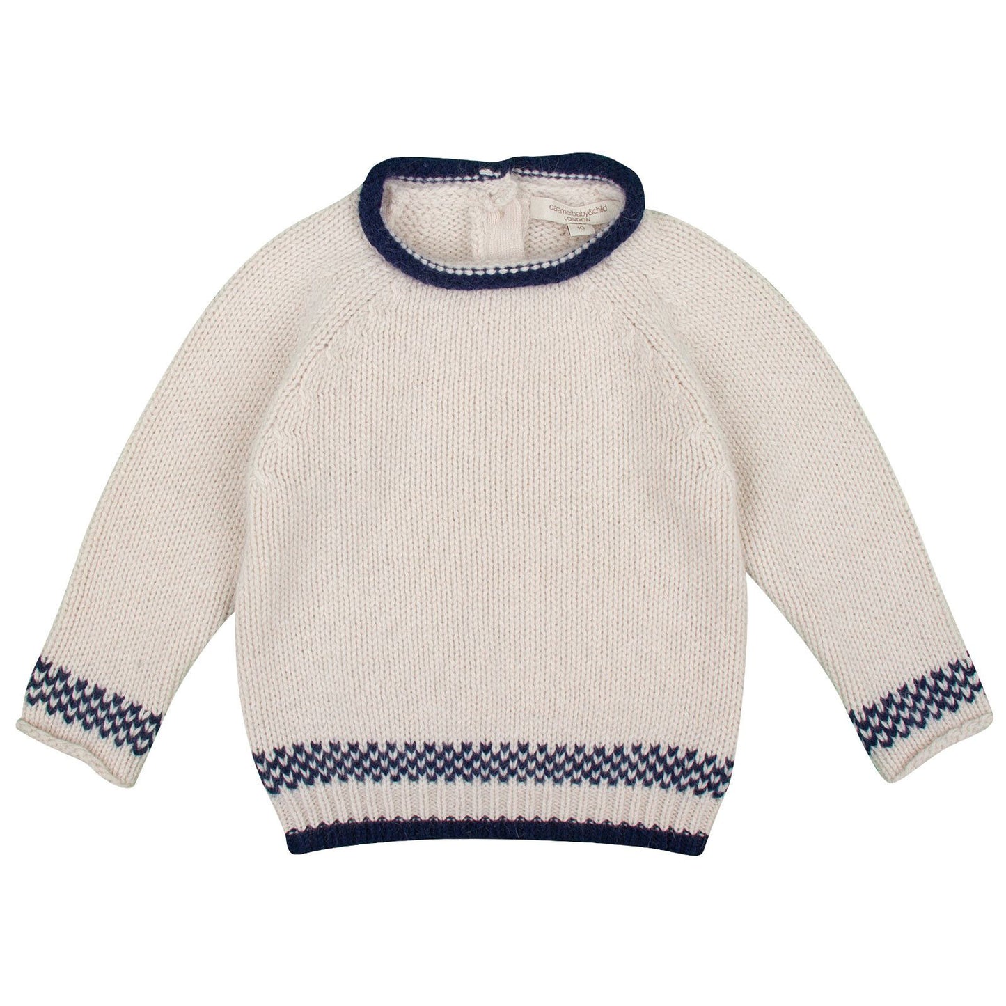 Baby White Two Tone Knit Luxurious Sweater